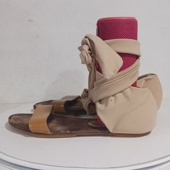 High Everyday Couture Wrap Ankle Sandals sz 40/9.5 - Picture 3 of 14
